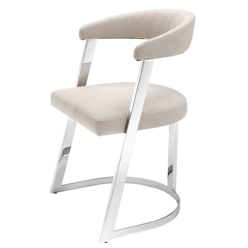 Стул Eichholtz Dining Chair Dexter Nickel Бежевый Никель Стул Eichholtz Dining Chair Dexter Nickel Бежевый Никель в Кирове | Loft Concept