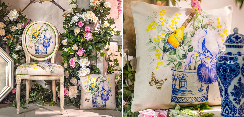Декоративная подушка Blue Iris Pillow Декоративная подушка Blue Iris Pillow - Loft-Concept в Кирове
