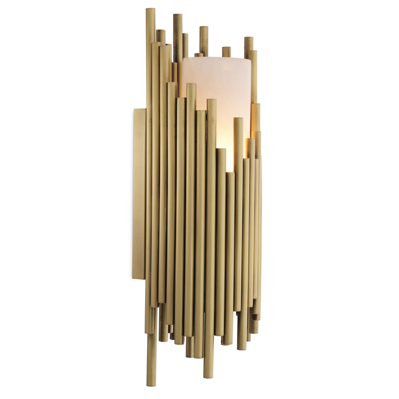 Бра Eichholtz Wall Lamp Bartoli Латунь Античная полированная Белый Бра Eichholtz Wall Lamp Bartoli Латунь Античная полированная Белый в Кирове | Loft Concept