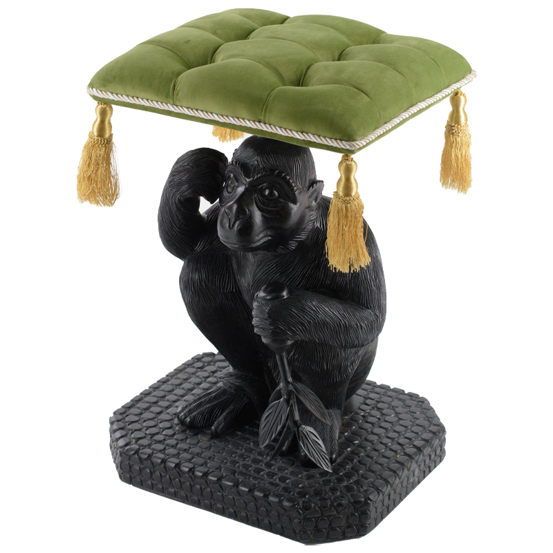 Табурет Stool Monkey ручная работа Черный Зеленый Табурет Stool Monkey ручная работа Черный Зеленый в Кирове | Loft Concept