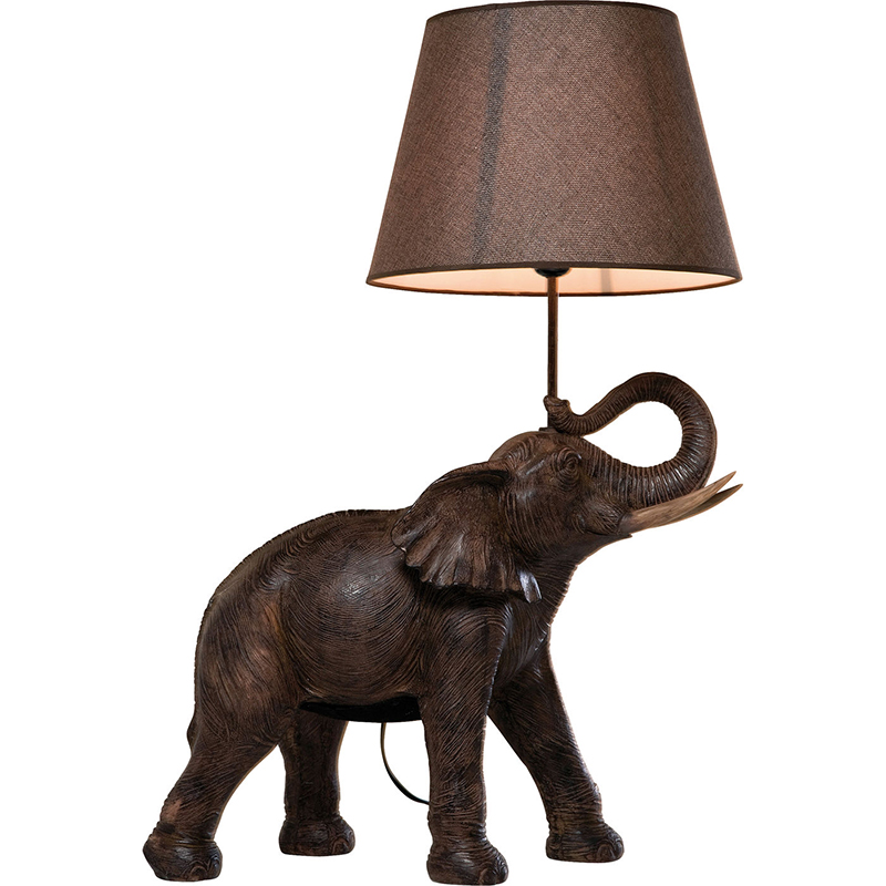 Настольная лампа Elephant Holding Lampshade Коричневый Настольная лампа Elephant Holding Lampshade Коричневый в Кирове | Loft Concept