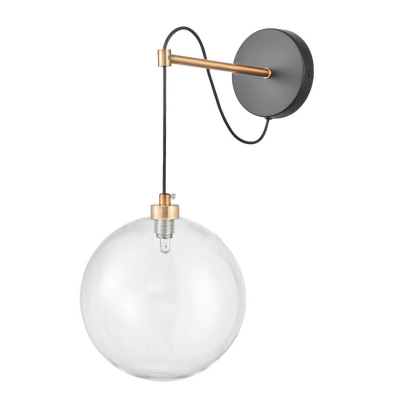 Бра Hanging Ball Sconce Золотой Прозрачный Черный Бра Hanging Ball Sconce Золотой Прозрачный Черный в Кирове | Loft Concept