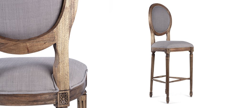 Барный стул REGENCY MEDALLION BARSTOOL Taupe Linen Барный стул REGENCY MEDALLION BARSTOOL Taupe Linen - Loft-Concept в Кирове