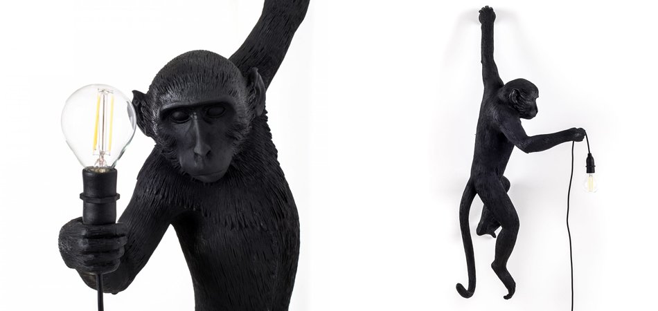 БРА SELETTI MONKEY LAMP HANGING VERSION Black БРА SELETTI MONKEY LAMP HANGING VERSION Black - Loft-Concept в Кирове