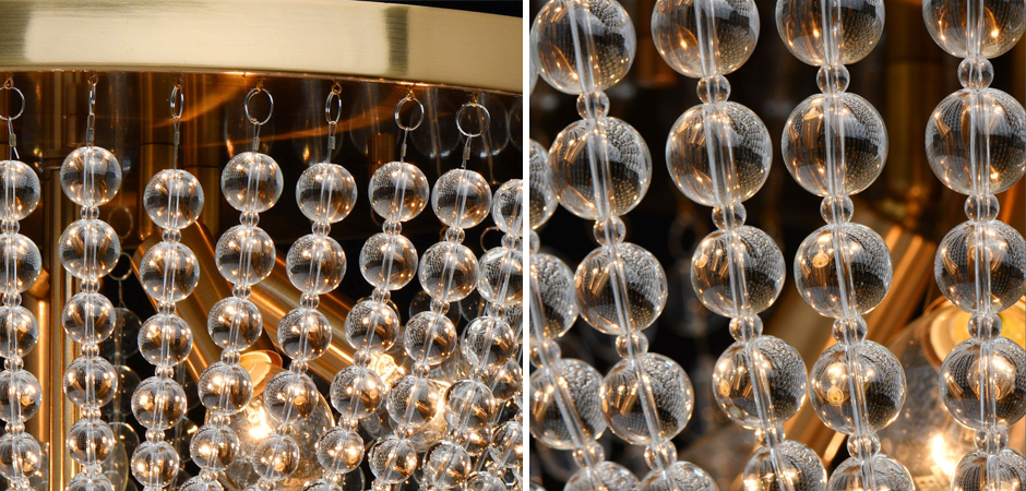 Потолочный светильник Virginia Clear Beads ceiling Gold L Потолочный светильник Virginia Clear Beads ceiling Gold L - Loft-Concept в Кирове