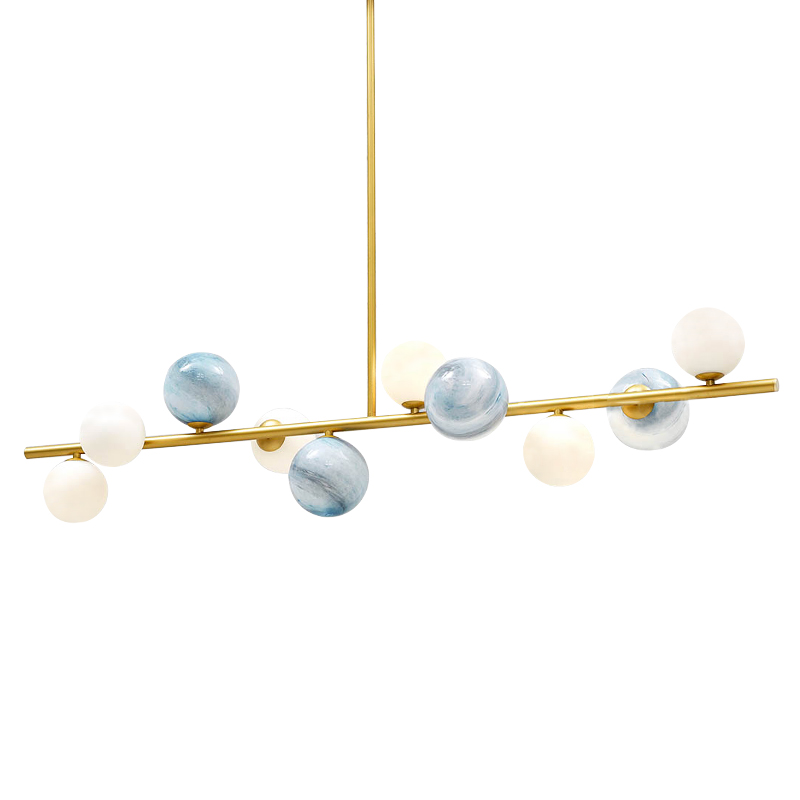 Люстра Bubble Blue White Gold Chandelier Золотой Белый Голубой Люстра Bubble Blue White Gold Chandelier Золотой Белый Голубой в Кирове | Loft Concept