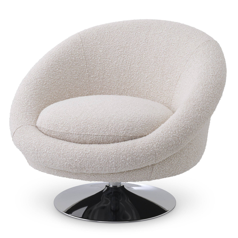 Кресло Eichholtz Swivel Chair Nemo cream Кремовый Никель Кресло Eichholtz Swivel Chair Nemo cream Кремовый Никель в Кирове | Loft Concept