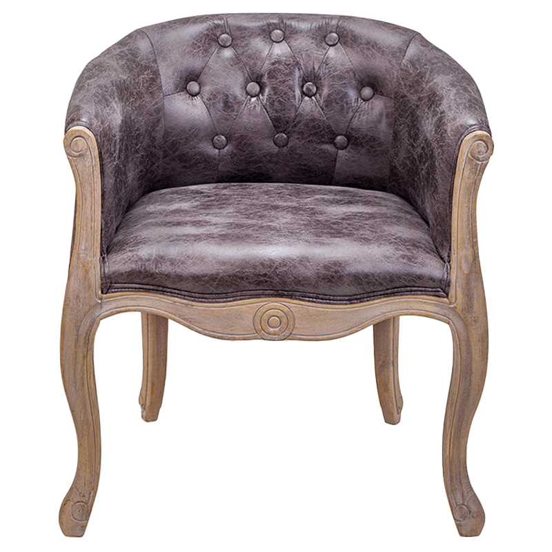 Кресло низкое в стиле прованс Louis French Armchair brown Коричневый в Кирове | Loft Concept 