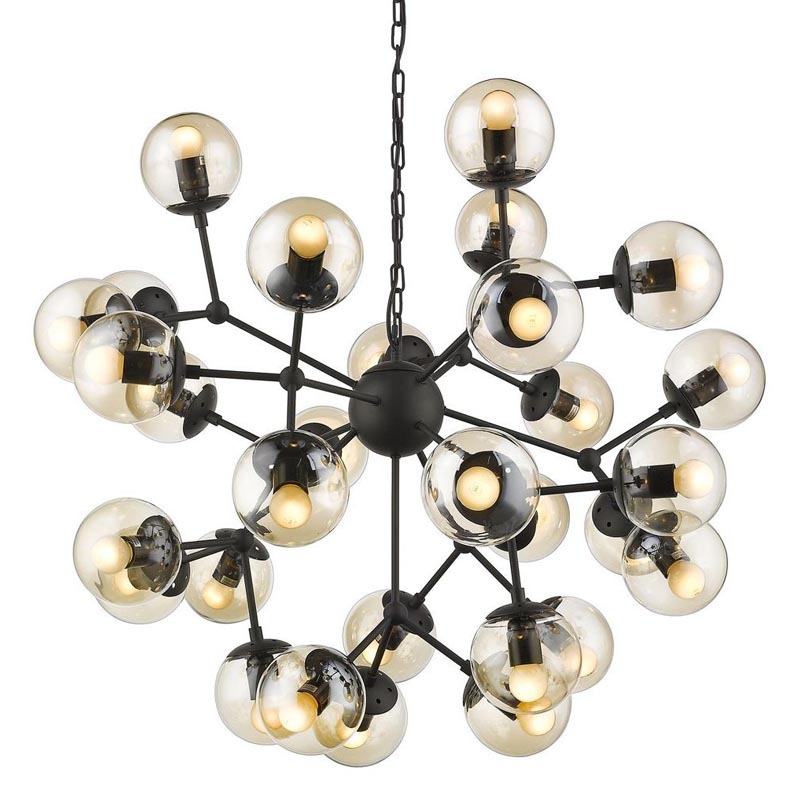 Люстра Modo Chandelier black Черный Янтарный Люстра Modo Chandelier black Черный Янтарный в Кирове | Loft Concept