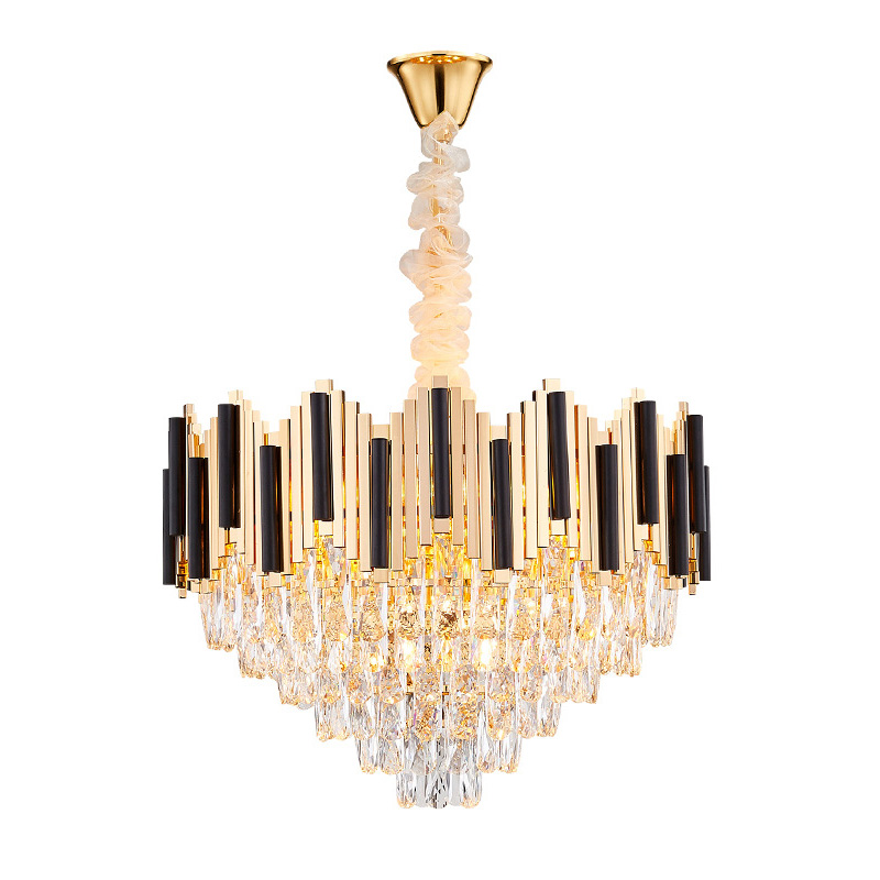 Люстра Хрустальная Lanse Crystal Chandelier Золотой Черный Прозрачное Стекло Люстра Хрустальная Lanse Crystal Chandelier Золотой Черный Прозрачное Стекло в Кирове | Loft Concept