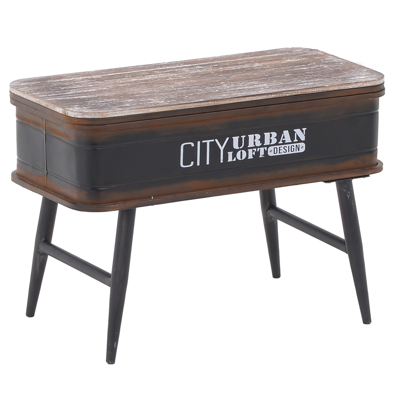 Приставной стол City Urban Loft Design Table black Коричневый винтаж Винтажный черный Приставной стол City Urban Loft Design Table black Коричневый винтаж Винтажный черный в Кирове | Loft Concept
