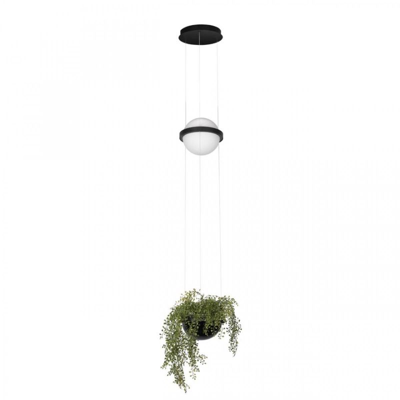 Подвесной светильник c чашей для живых растений Palma by Vibia Черный Белый Подвесной светильник c чашей для живых растений Palma by Vibia Черный Белый в Кирове | Loft Concept