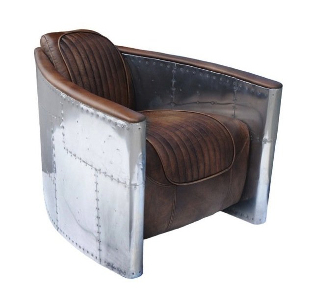 Кресло Aviator Tomcat chair Белый Коричневый Кресло Aviator Tomcat chair Белый Коричневый в Кирове | Loft Concept