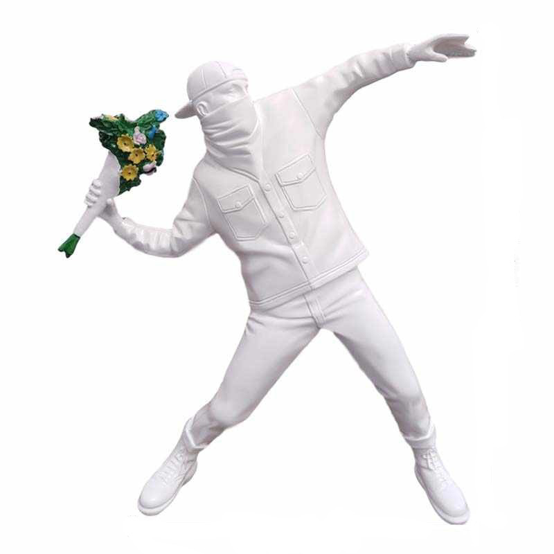 Статуэтка Banksy Flower Thrower White Белый Статуэтка Banksy Flower Thrower White Белый в Кирове | Loft Concept