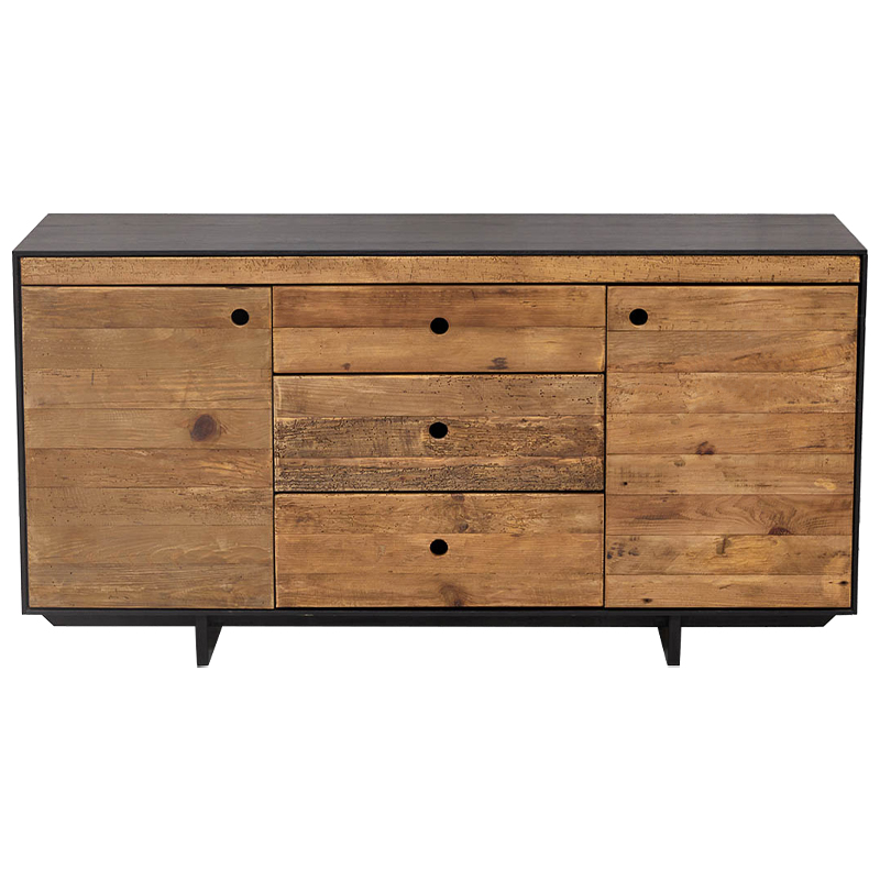 Комод деревянный с 2-мя дверцами и 3-мя ящиками Russell Chest of Drawers Коричневый Древесина Комод деревянный с 2-мя дверцами и 3-мя ящиками Russell Chest of Drawers Коричневый Древесина в Кирове | Loft Concept