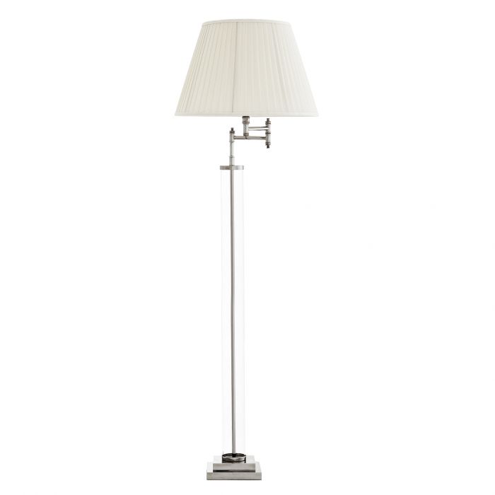 Торшер Eichholtz Floor Lamp Beaufort Никель Прозрачное Стекло Кремовый Торшер Eichholtz Floor Lamp Beaufort Никель Прозрачное Стекло Кремовый в Кирове | Loft Concept