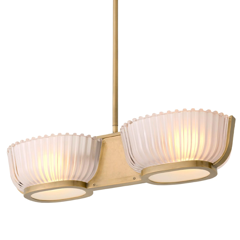 Люстра Eichholtz Chandelier Artos Double Латунь Белое матовое стекло Люстра Eichholtz Chandelier Artos Double Латунь Белое матовое стекло в Кирове | Loft Concept