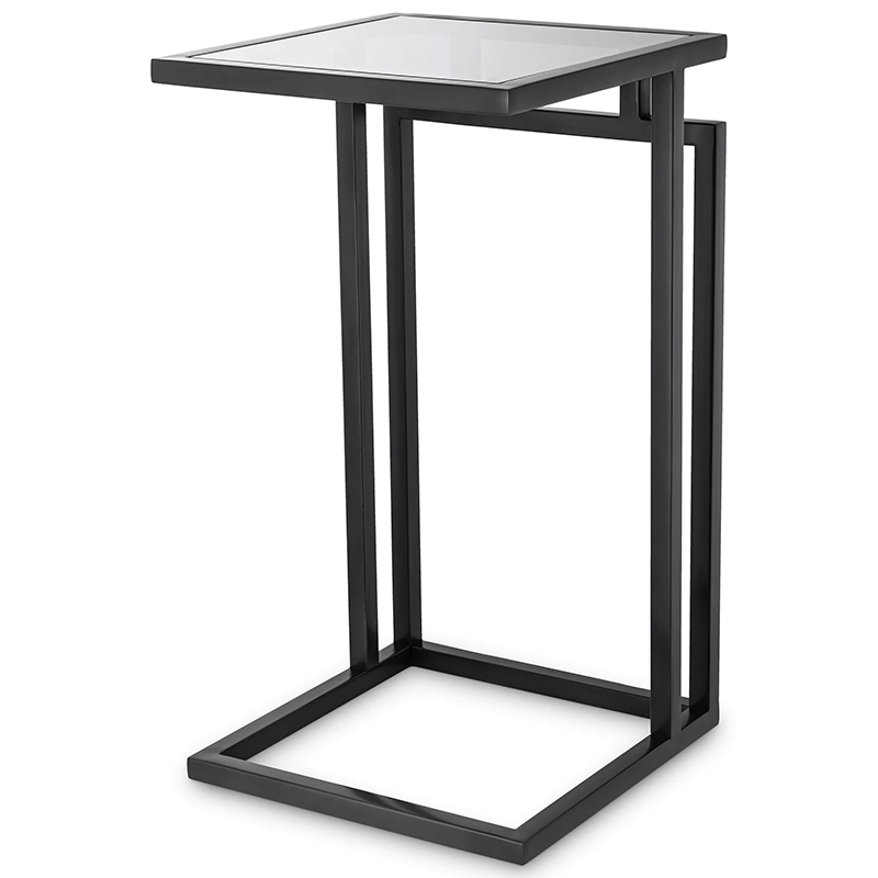 Приставной стол Eichholtz Side Table Marcus Black Черный Стекло Смок Приставной стол Eichholtz Side Table Marcus Black Черный Стекло Смок в Кирове | Loft Concept