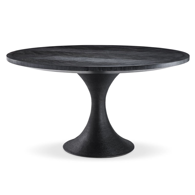 Обеденный стол Eichholtz DINING TABLE MELCHIOR ROUND black Черный Обеденный стол Eichholtz DINING TABLE MELCHIOR ROUND black Черный в Кирове | Loft Concept