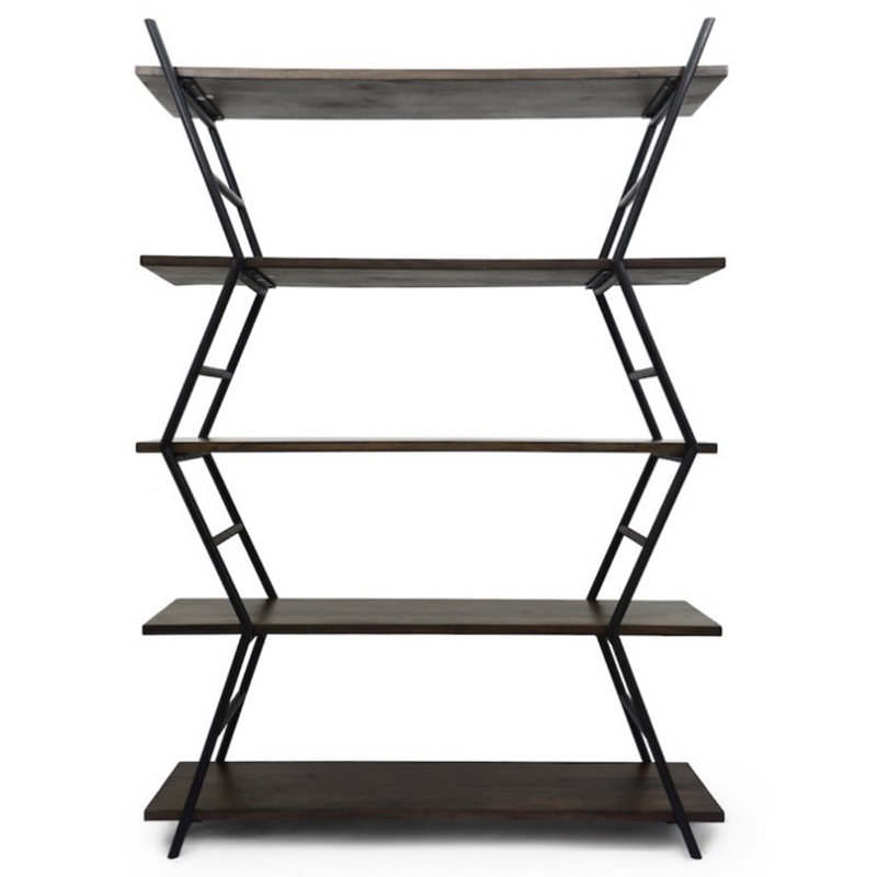 Стеллаж Industrial Zigzag Dark Wood Коричневый Черный Стеллаж Industrial Zigzag Dark Wood Коричневый Черный в Кирове | Loft Concept