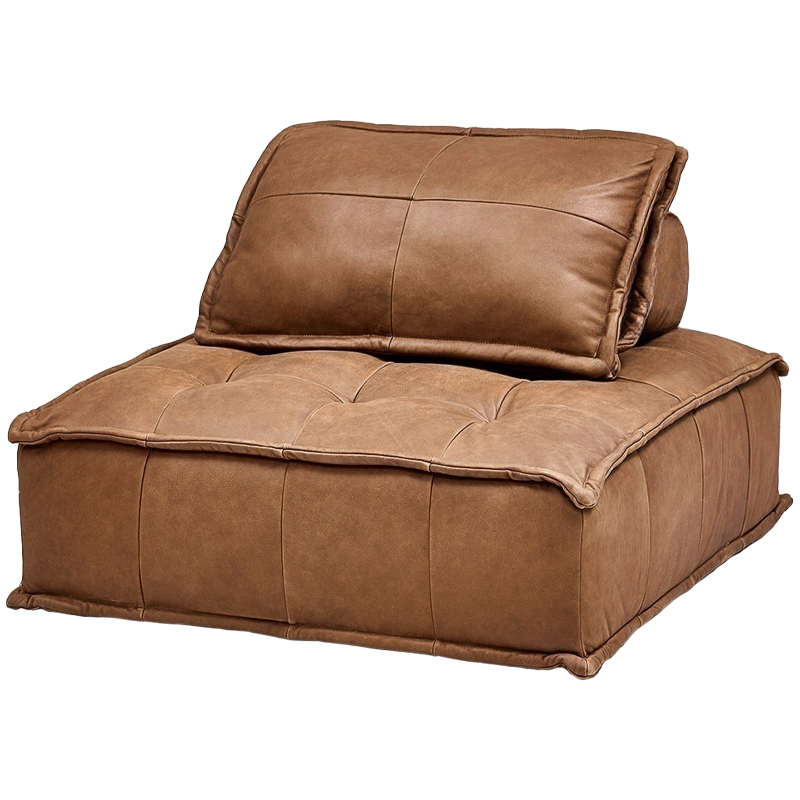 Модульное коричневое кожаное кресло Caron Leather Armchair Коричневый Модульное коричневое кожаное кресло Caron Leather Armchair Коричневый в Кирове | Loft Concept