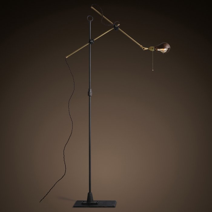 Напольный светильник Steampunk Extension Pole Floor 2 Латунь Черный в Кирове | Loft Concept 
