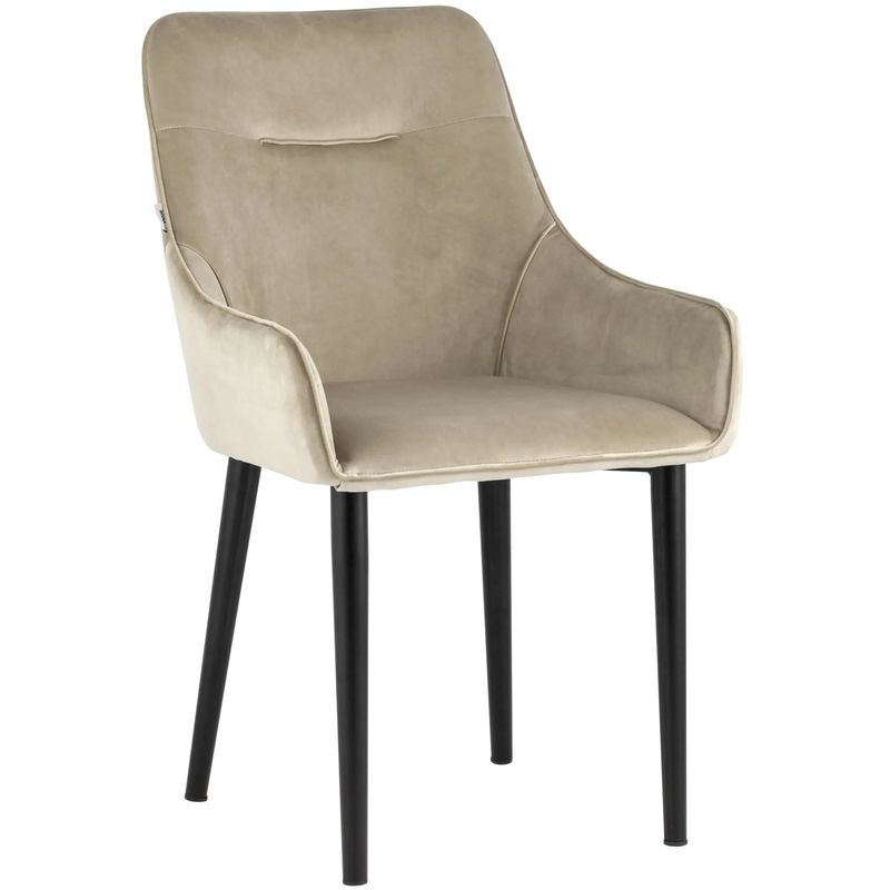 Стул Joan Chair Бежевый Велюр Бежевый Черный Стул Joan Chair Бежевый Велюр Бежевый Черный в Кирове | Loft Concept