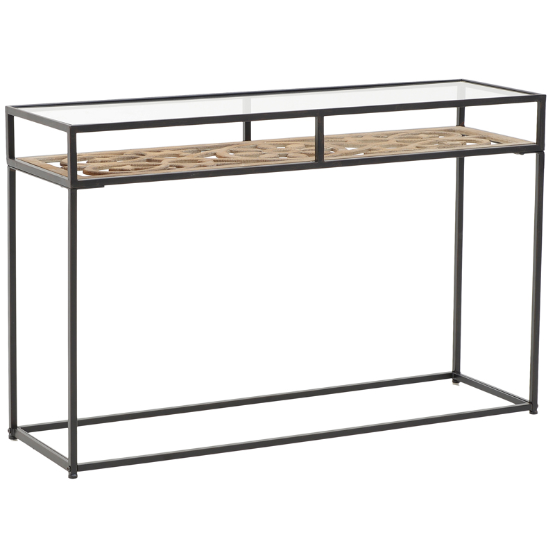 Консоль Provence Lace Console Древесина Черный Прозрачное Стекло Консоль Provence Lace Console Древесина Черный Прозрачное Стекло в Кирове | Loft Concept