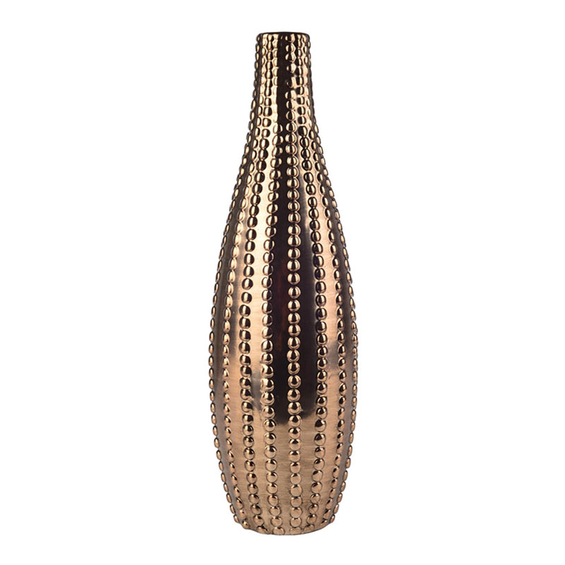 Ваза Ribbed Vase Narrow Throat bronze-gold 34 Ваза Ribbed Vase Narrow Throat bronze-gold 34 в Кирове | Loft Concept