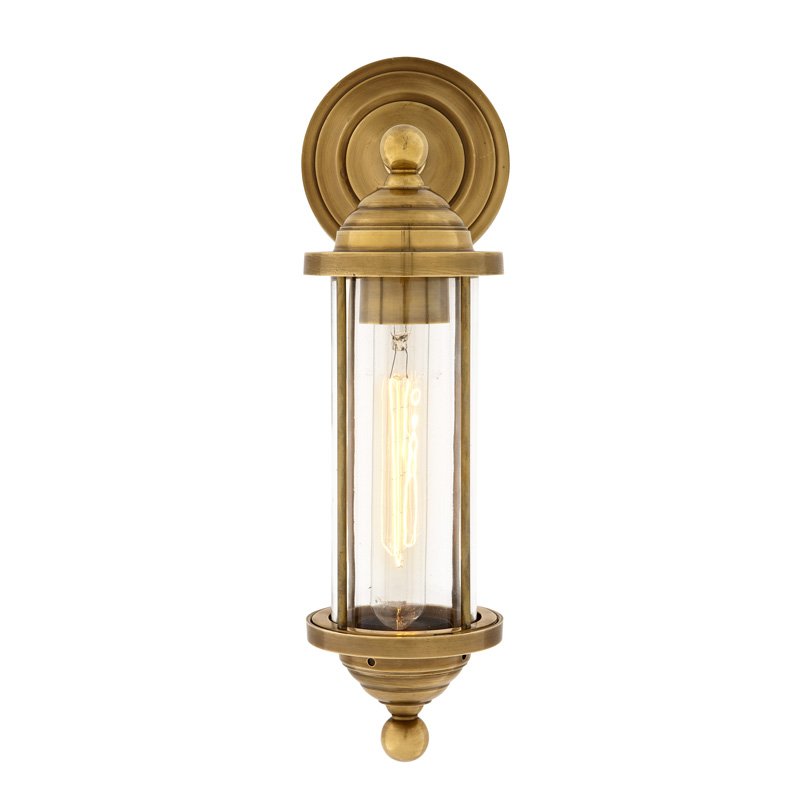 Бра Eichholtz Wall Lamp Clayton Brass Латунь Прозрачное Стекло Бра Eichholtz Wall Lamp Clayton Brass Латунь Прозрачное Стекло в Кирове | Loft Concept