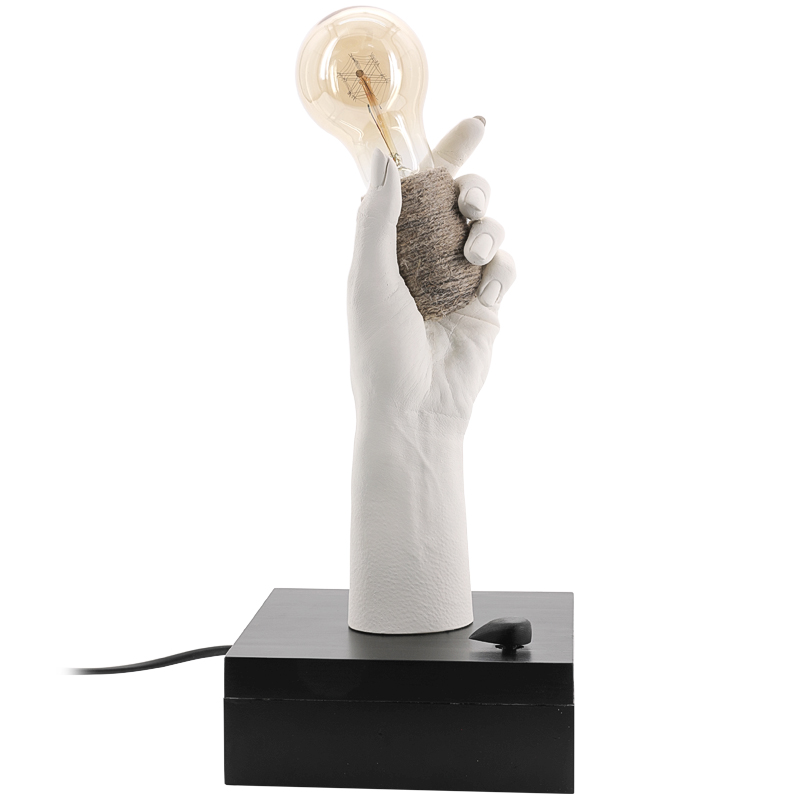 Настольная лампа Table Lamp Sculpture Arm Белый Черный Настольная лампа Table Lamp Sculpture Arm Белый Черный в Кирове | Loft Concept