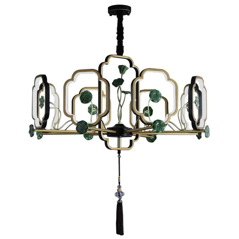Люстра Lotus Fruit Chandelier Черный Зеленый Золотой Люстра Lotus Fruit Chandelier Черный Зеленый Золотой в Кирове | Loft Concept