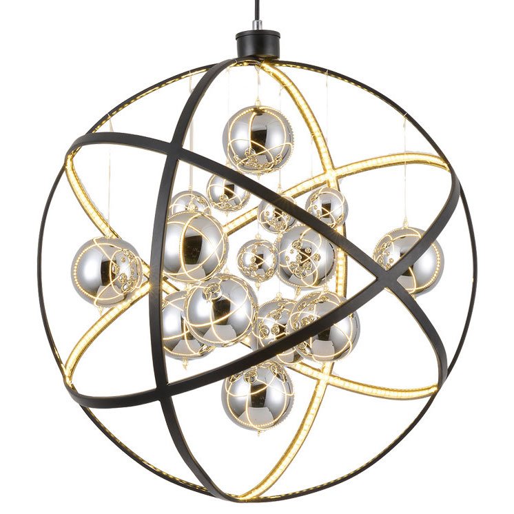 Люстра Atomic nucleus Chandelier Глянцевое золото Черный в Кирове | Loft Concept 
