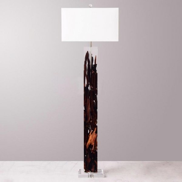 Торшер Lampadaire Kisimi Acrylic glass dark Белый Коричневый Торшер Lampadaire Kisimi Acrylic glass dark Белый Коричневый в Кирове | Loft Concept