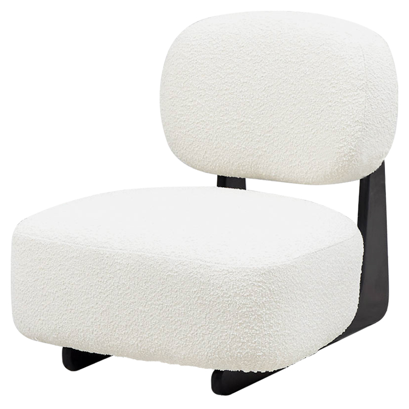Кресло Millie White Boucle Armchair Белый Черный Кресло Millie White Boucle Armchair Белый Черный в Кирове | Loft Concept