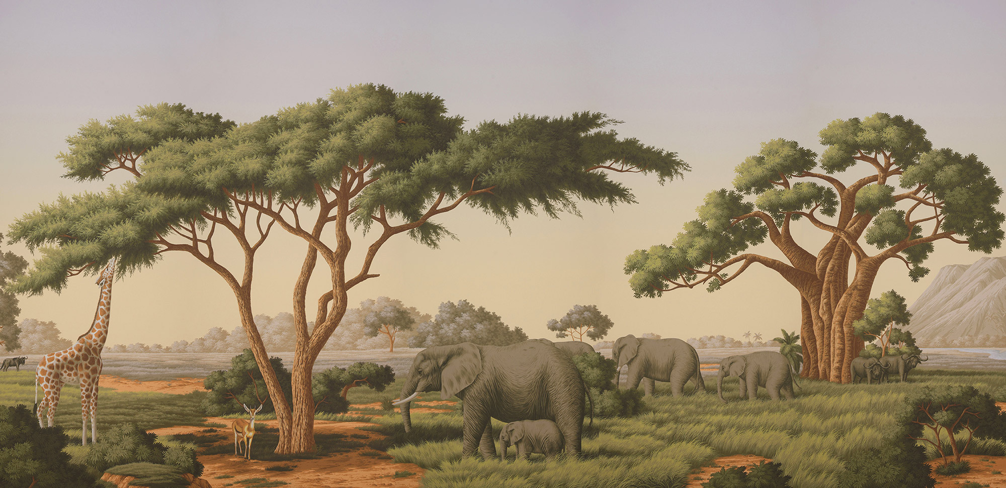 Обои ручная роспись African Savannah Amarelo on scenic paper Обои ручная роспись African Savannah Amarelo on scenic paper - постер Loft-Concept в Кирове