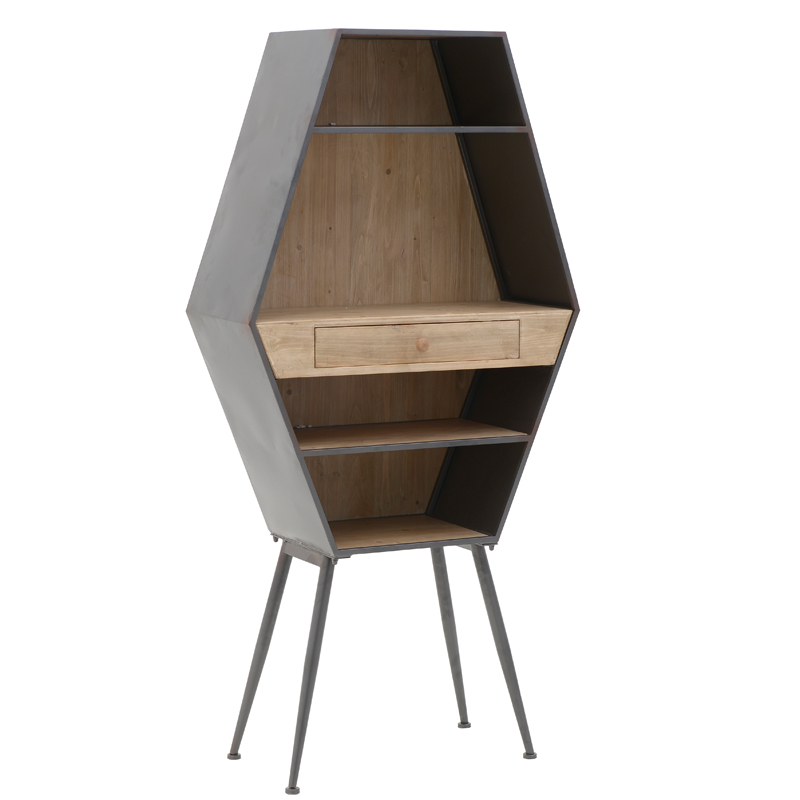 Стеллаж Rhombus Wood Rack Бежевый Черный Стеллаж Rhombus Wood Rack Бежевый Черный в Кирове | Loft Concept
