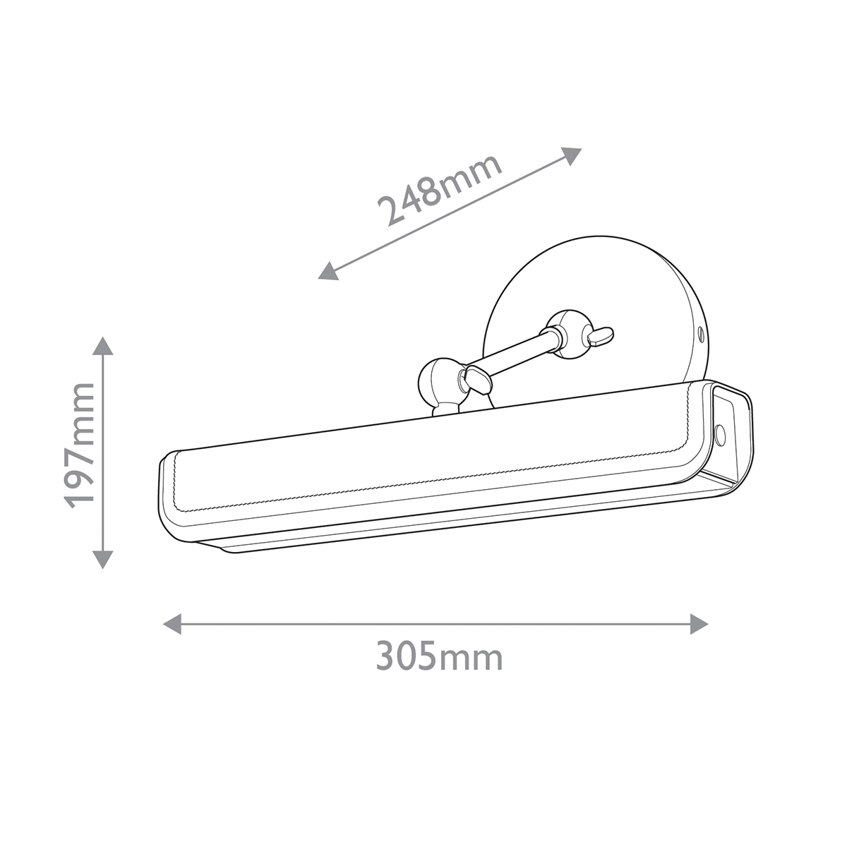 Светильник для картин цвет винтажная латунь с прямоугольным плафоном из кожи черного цвета Alora в Кирове