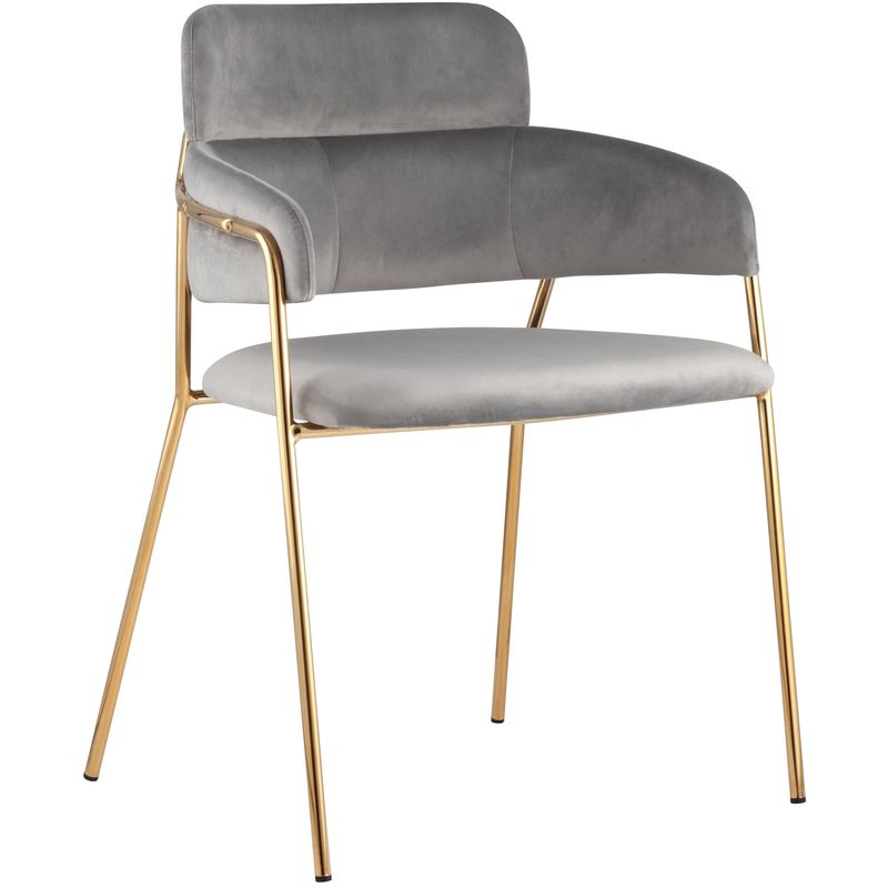 Стул Polina chair Светло-Серый Велюр Светло-серый Золотой Стул Polina chair Светло-Серый Велюр Светло-серый Золотой в Кирове | Loft Concept