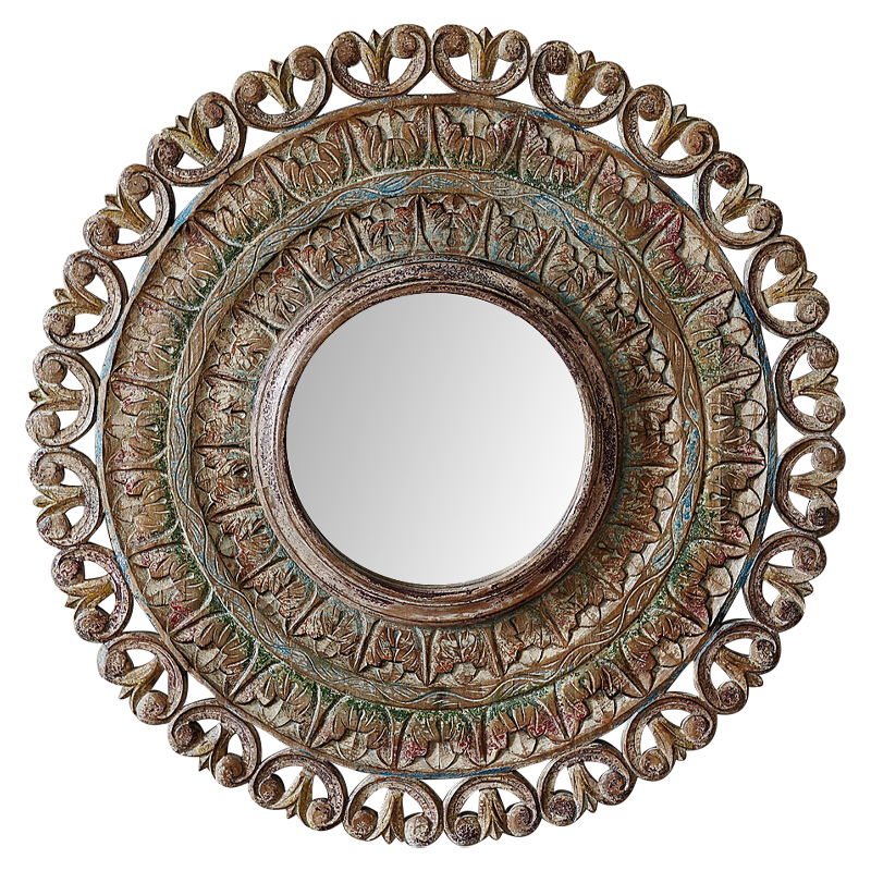 Зеркало в резной раме Manjula Grey Mango Carved Mirror Бежевый Мульти Зеркало в резной раме Manjula Grey Mango Carved Mirror Бежевый Мульти в Кирове | Loft Concept
