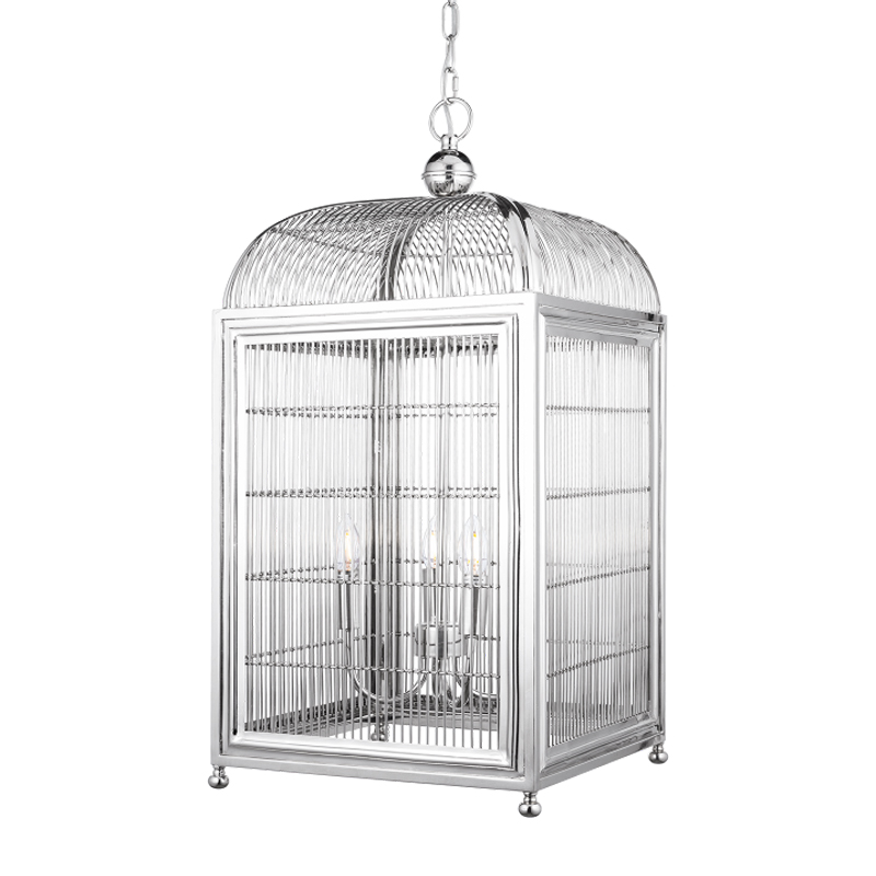 Люстра клетка Bird cage chrome Lantern Falcon Хром Люстра клетка Bird cage chrome Lantern Falcon Хром в Кирове | Loft Concept