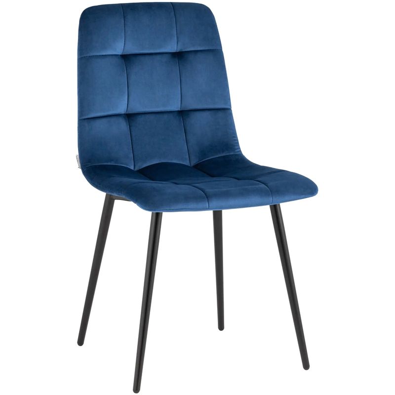 Стул NANCY Chair Синий Велюр Синий Черный Стул NANCY Chair Синий Велюр Синий Черный в Кирове | Loft Concept