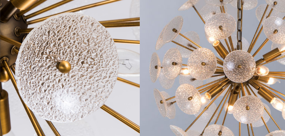 Люстра Sputnik Textured Glass White Chandelier - Loft-Concept в Кирове
