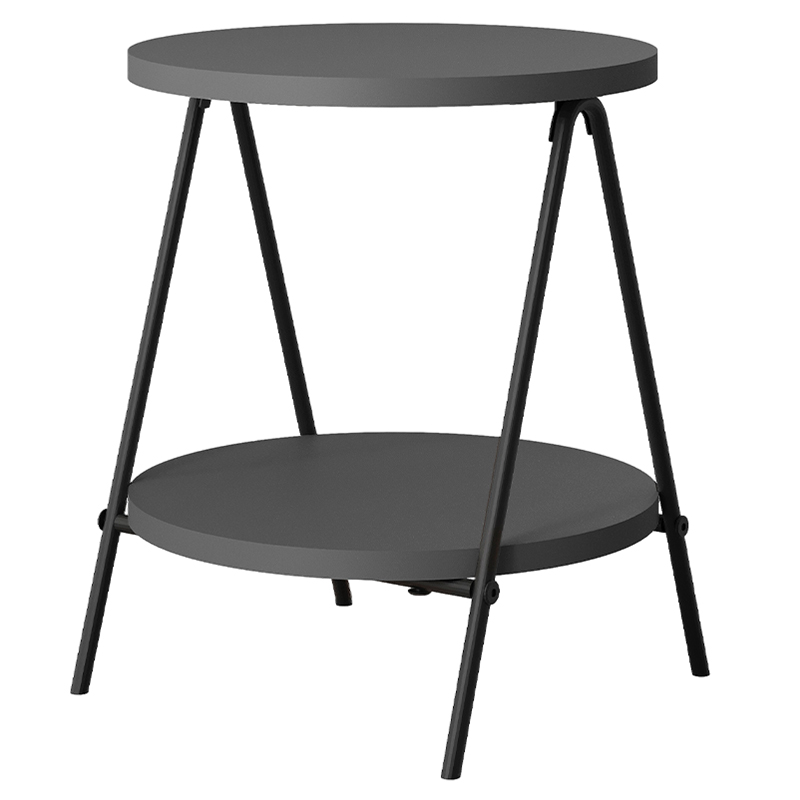 Стол приставной с 2-мя круглыми столешницами цвета антрацит ESSEL SIDE TABLE ANTHRACITE Антрацит Черный Стол приставной с 2-мя круглыми столешницами цвета антрацит ESSEL SIDE TABLE ANTHRACITE Антрацит Черный в Кирове | Loft Concept