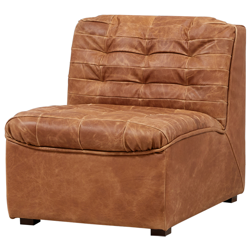 Модульное кожаное кресло Maxence Lounge Leather Armchair Коричневый Модульное кожаное кресло Maxence Lounge Leather Armchair Коричневый в Кирове | Loft Concept