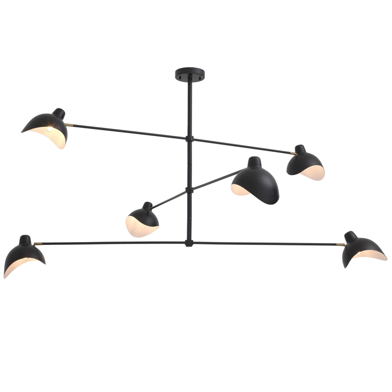 Люстра Eichholtz Chandelier Vince Black Латунь Античная полированная Черный Люстра Eichholtz Chandelier Vince Black Латунь Античная полированная Черный в Кирове | Loft Concept