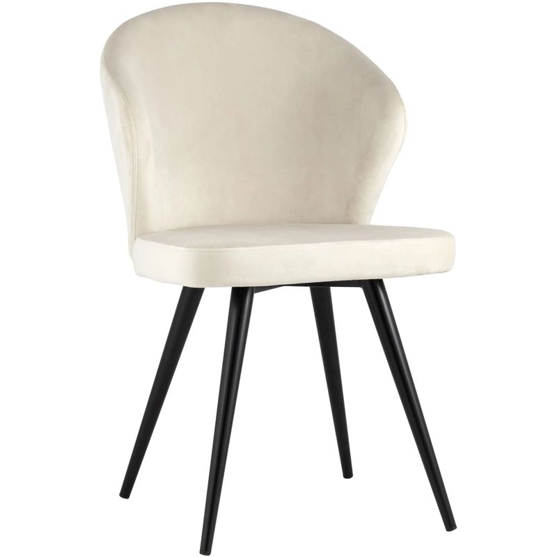 Стул Кремовый Бархат Volante Chair Кремовый Черный в Кирове | Loft Concept 