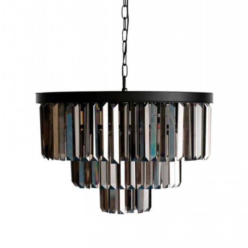 Круглая Люстра RH 1920s Odeon Black iron Three Layers Серое Стекло диаметр 50 см Черный Серый Круглая Люстра RH 1920s Odeon Black iron Three Layers Серое Стекло диаметр 50 см Черный Серый в Кирове | Loft Concept