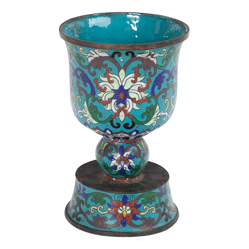Подсвечник с орнаментом Cloisonne Синий Подсвечник с орнаментом Cloisonne Синий в Кирове | Loft Concept