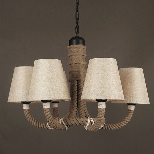 Люстра Rattan Chandelier Loft Rope Light Черный Люстра Rattan Chandelier Loft Rope Light Черный в Кирове | Loft Concept
